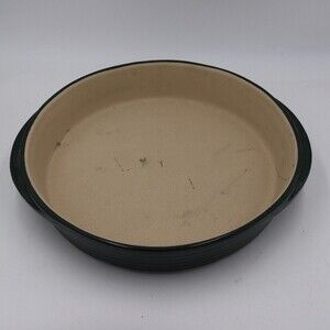 Pampered Chef New Traditions Green 11" Deep Dish Stoneware Baker 1393